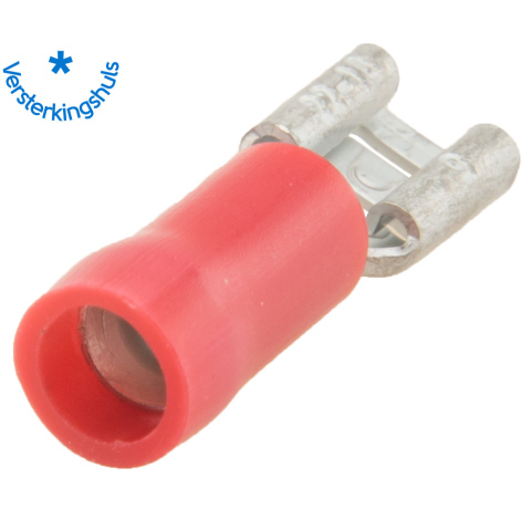 BBAtechniek artnr. 11331 - Vlakstekerhuls 4.8x0.5mm* rood (100x)