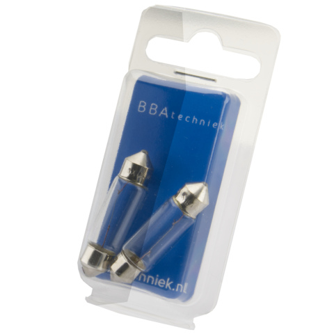 BBAtechniek artnr. 17578 - 12V 5W BS239 buislamp SV8.5-8 helder (2x)