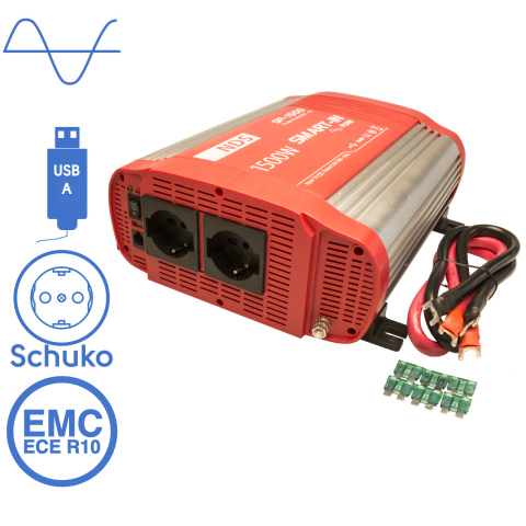 BBAtechniek artnr. 57007 - NDS SP-1500 inverter 12V 1500W USB-uitgang (1x)