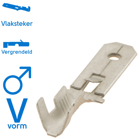 Vlaksteker vertind 6.3 1.5-2.5mm² (100x)