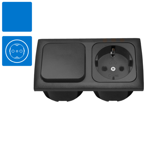 C-Line combi schakelaar en Schuko (1x)