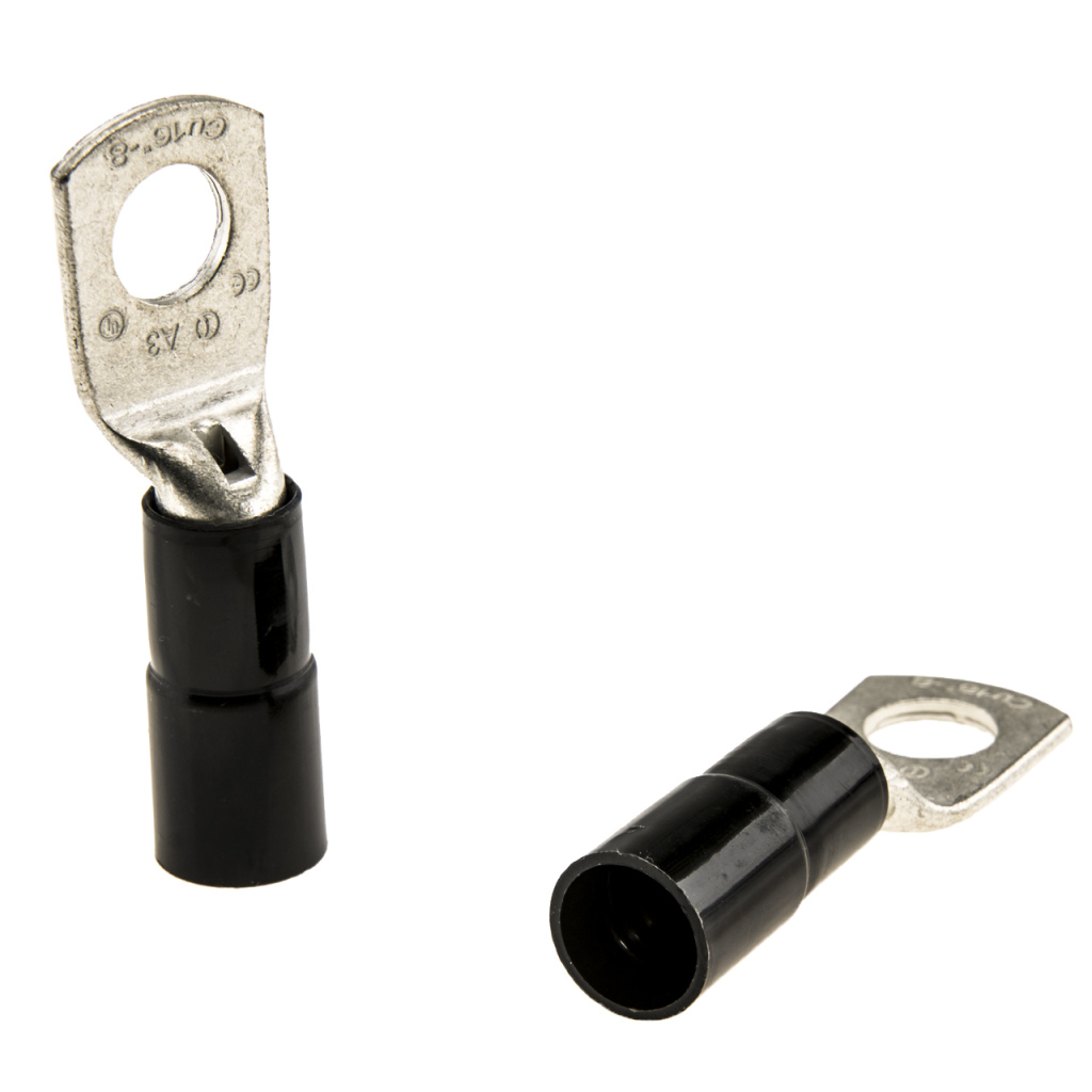 BBAtechniek - 16mm2 M8 gesloten kabeloog geïsoleerd zwart (25x)