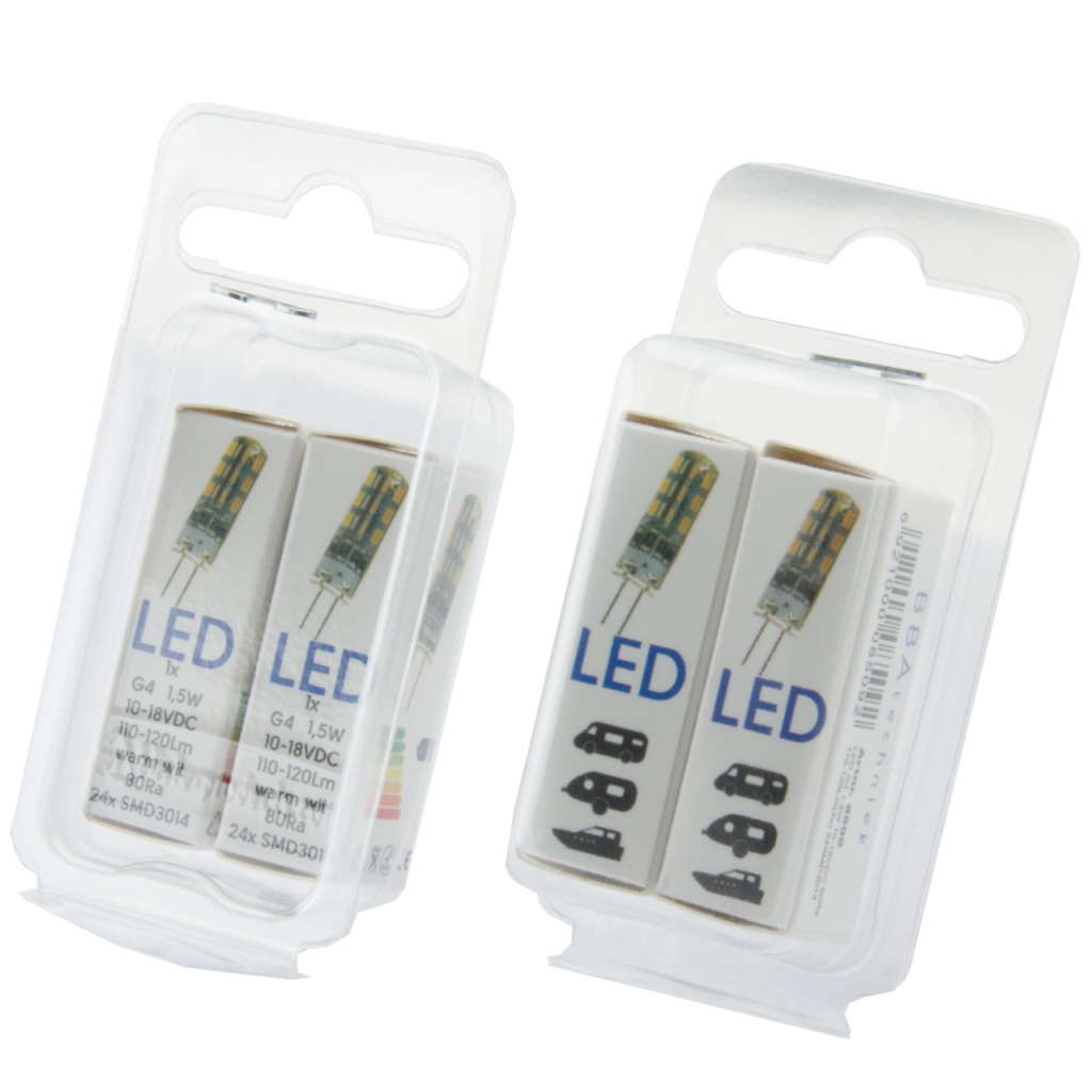 BBAtechniek - G4 10-18VDC 1.5W 3000K 110-120lm LED (2x) 