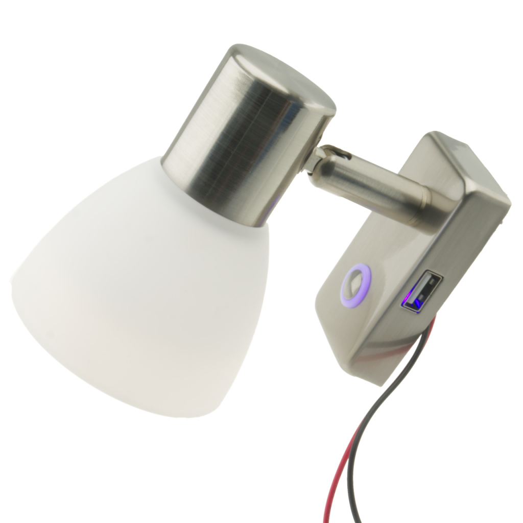 BBAtechniek - Faretto PowerLED 12V 3W geborsteld alu USB-A (1x)<br />
