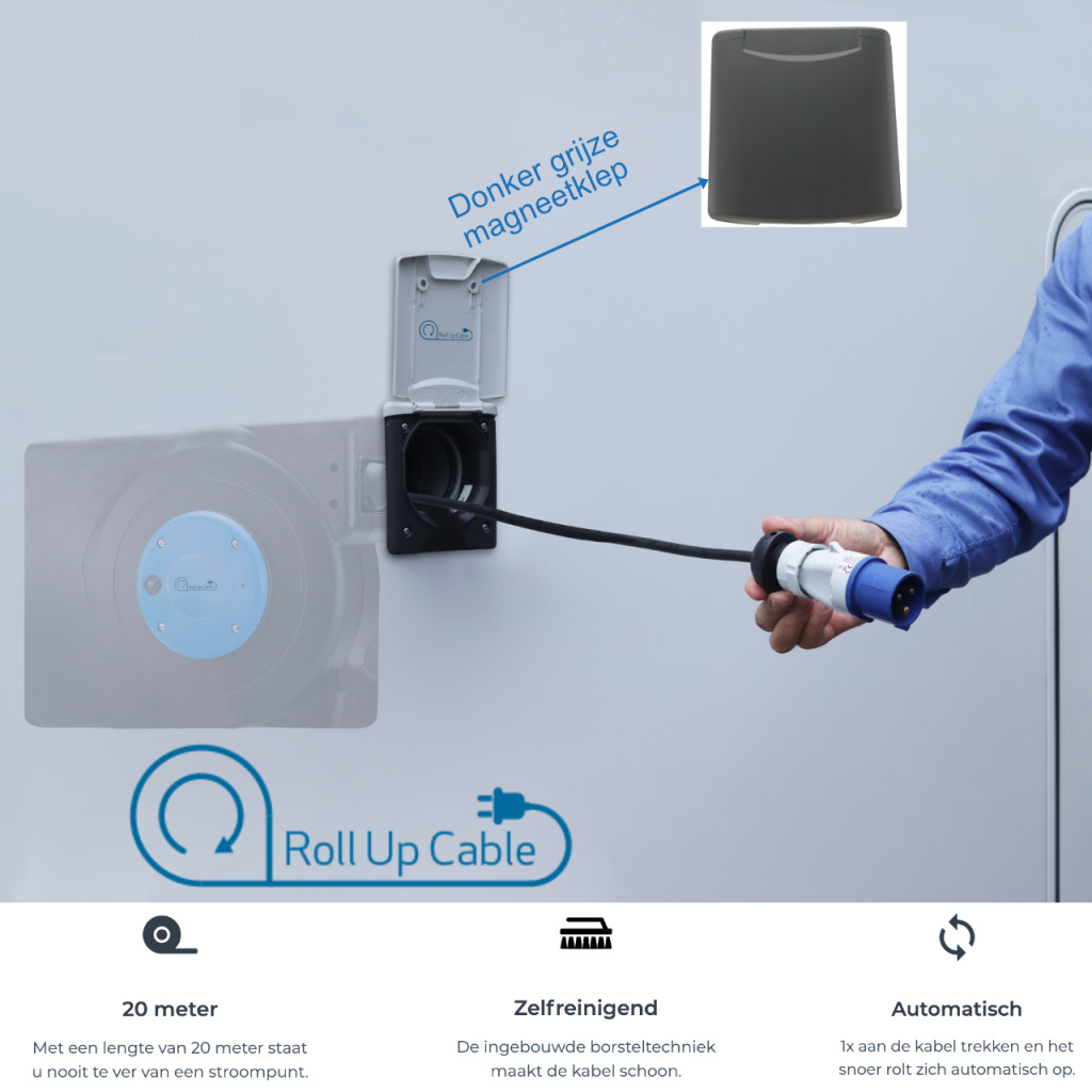 BBAtechniek - ROLL-UP-CABLE 2.0 20m donker grijs MKII( (1x)