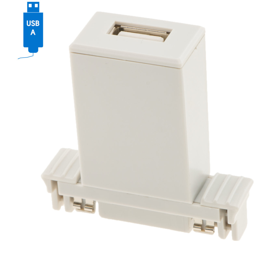 BBAtechniek - USB A-1x 5V 2A Rialto rail zilver (1x)