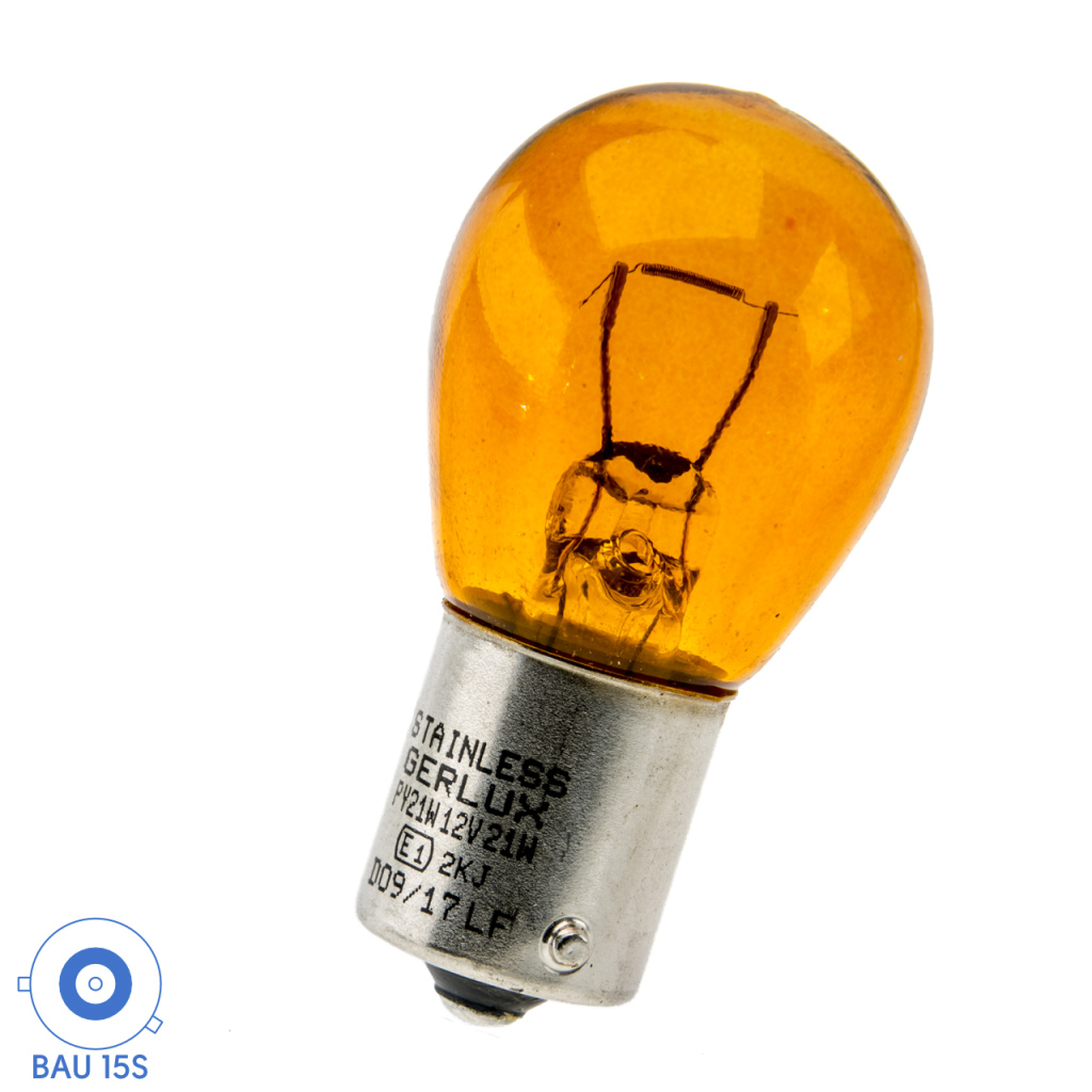 BBAtechniek - BAU15S 12V 21W BS581 lamp oranje (2x)
