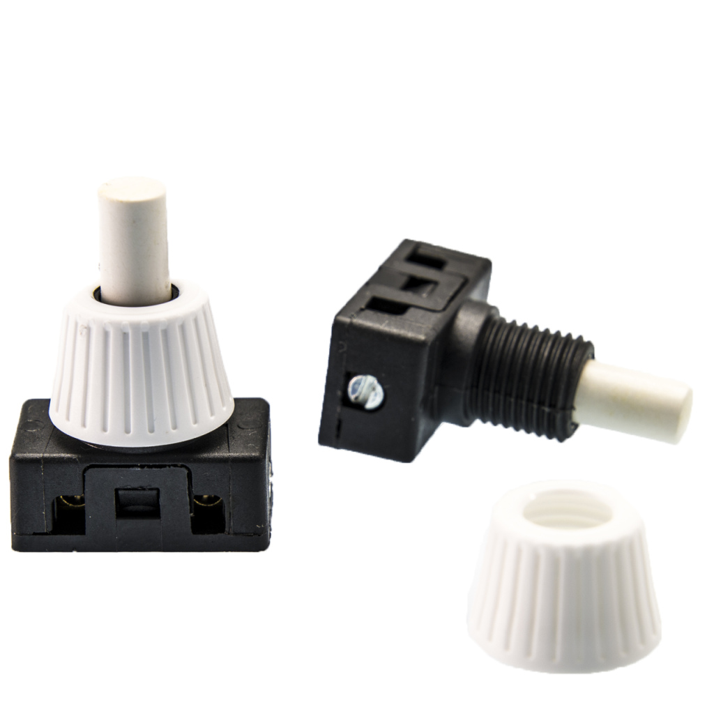 BBAtechniek - 12V On-Off drukschakelaar zwart-wit + wartel (2x)