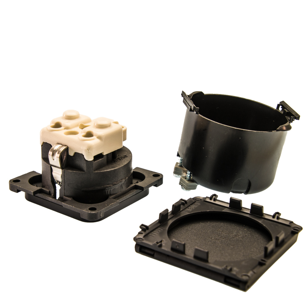 BBAtechniek - 230V Schuko contactdoos lei-grijs S20.000 (1x)