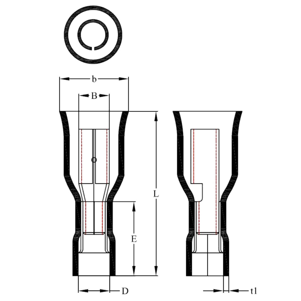 BBAtechniek - Rondstekerhuls Ø5mm* geel (5x)