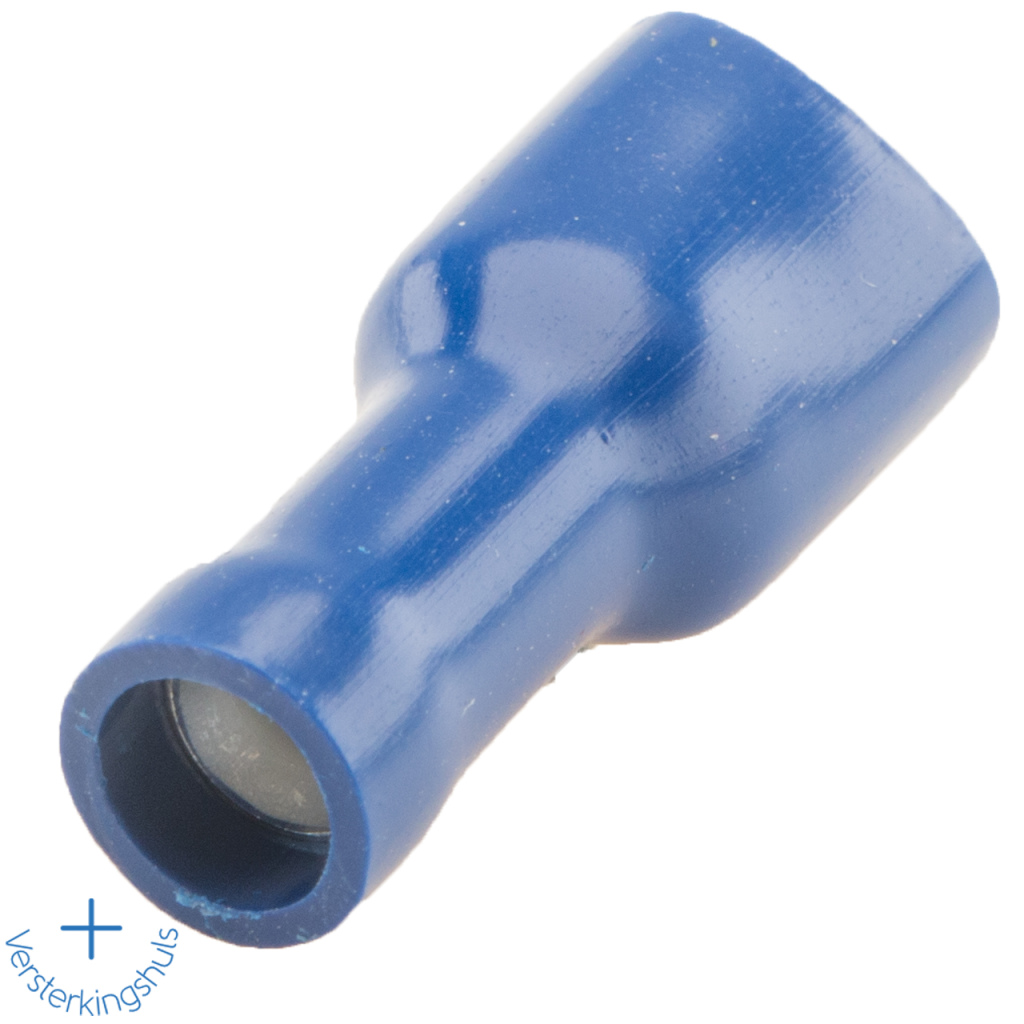 BBAtechniek - Vlakstekerhuls 6.3x0.8mm* blauw (10x)