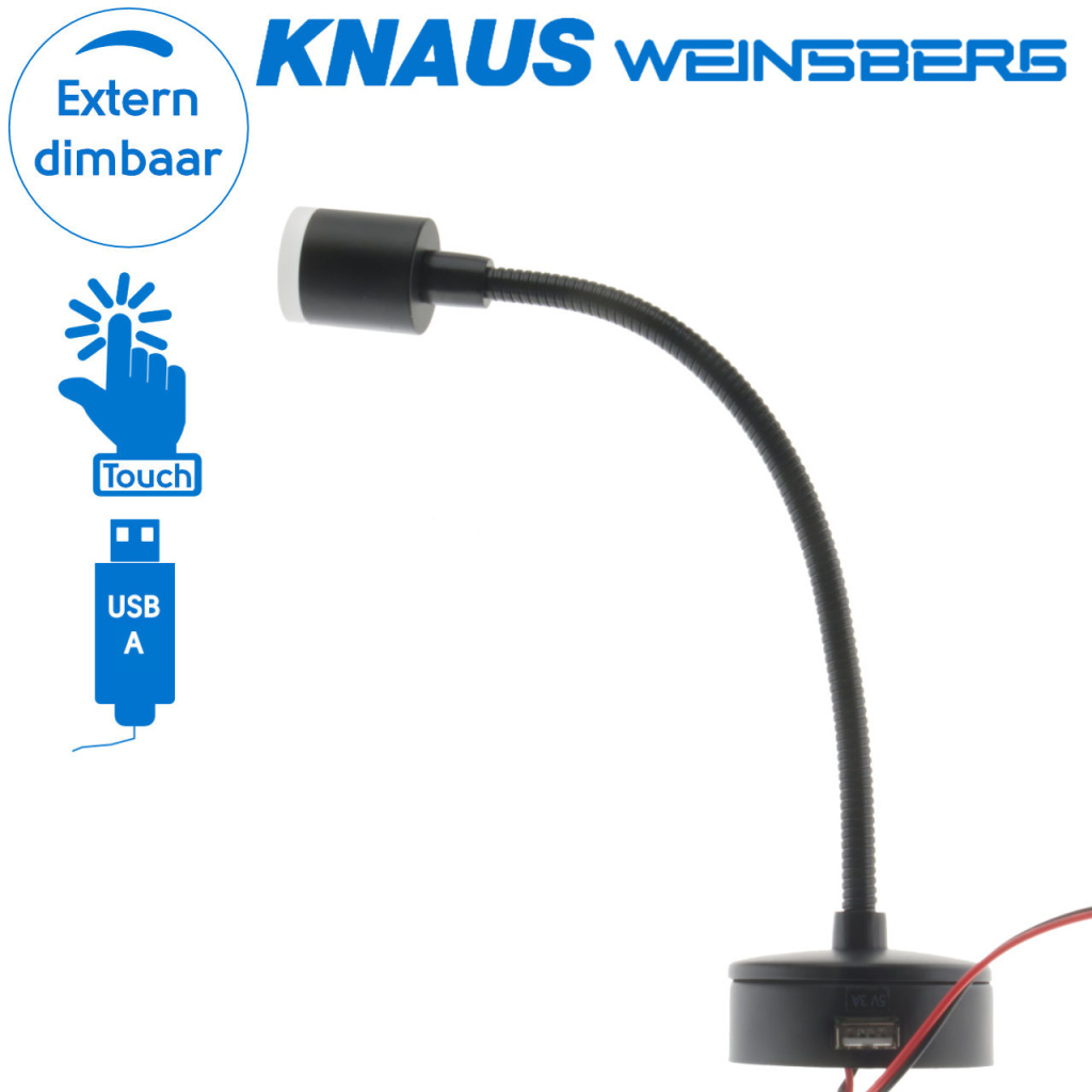 BBAtechniek - Black Swan LED 12V 2W USB 3A 148lm 4000K (1x)