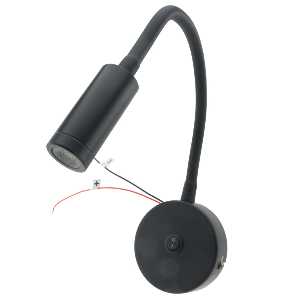 BBAtechniek - Venetië Flex LED 12V 2W zwart met USB 2.1A (1x)