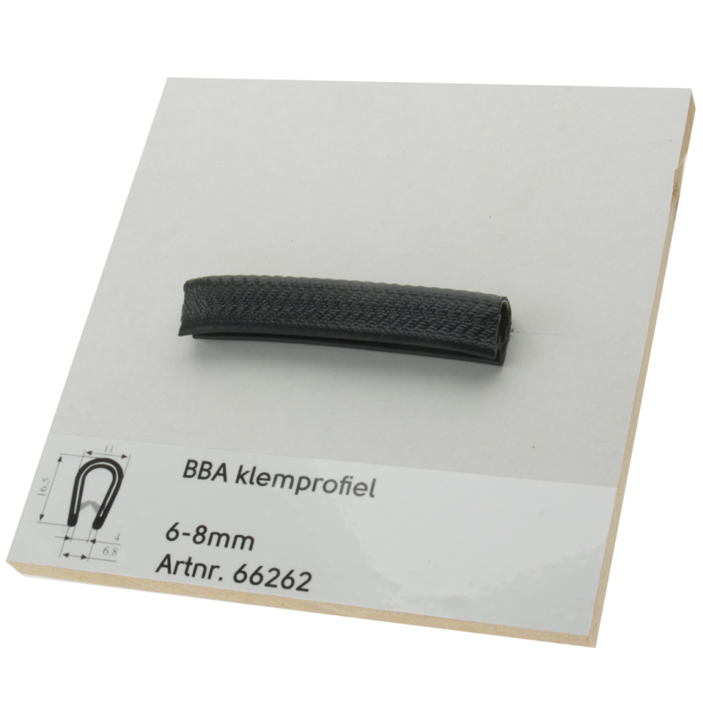 BBAtechniek - BBA klemprofiel voor plaatdikte 6-8mm zwart (1m)