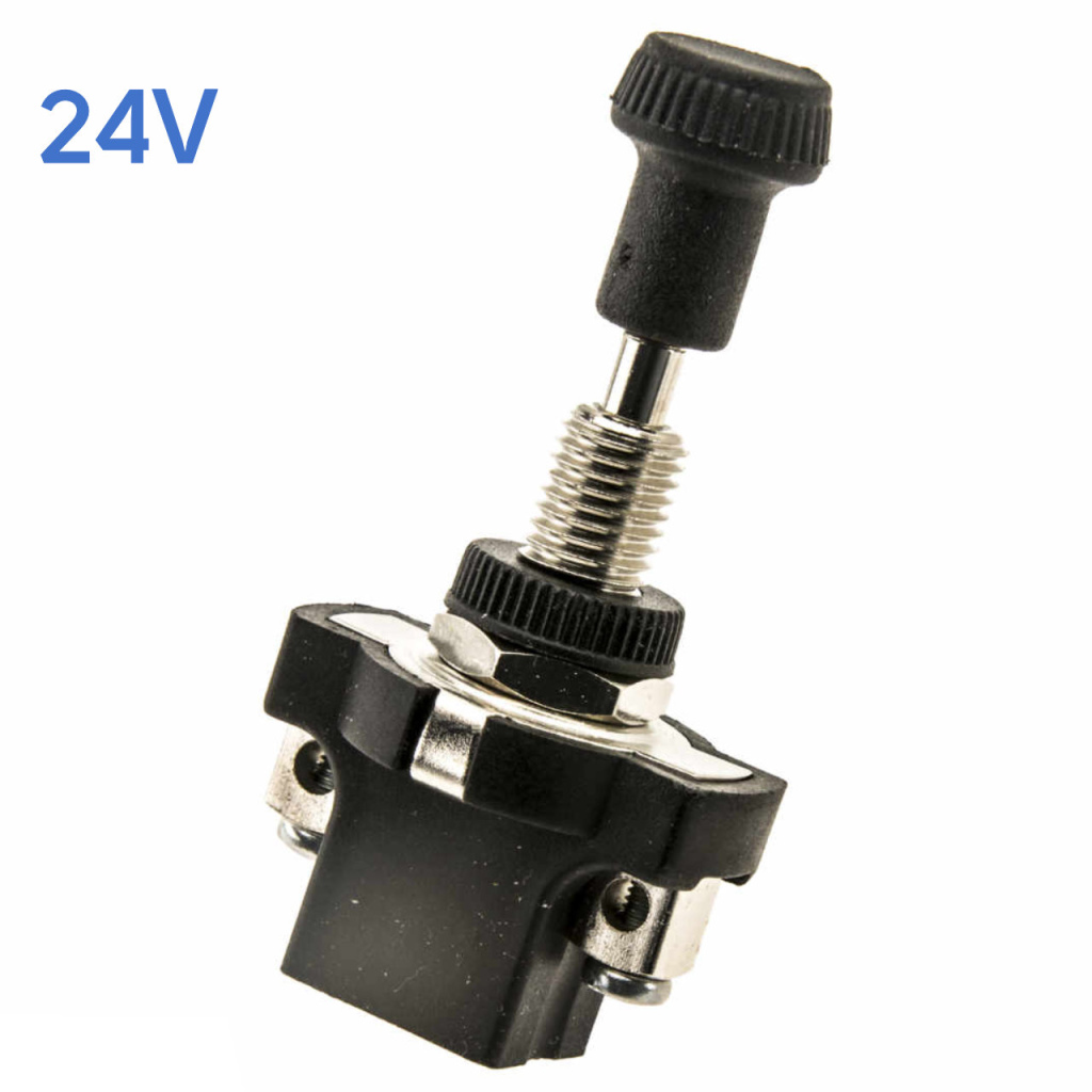 BBAtechniek - 24V 16A 2-polig On-Off trekschakelaar lang (10x)