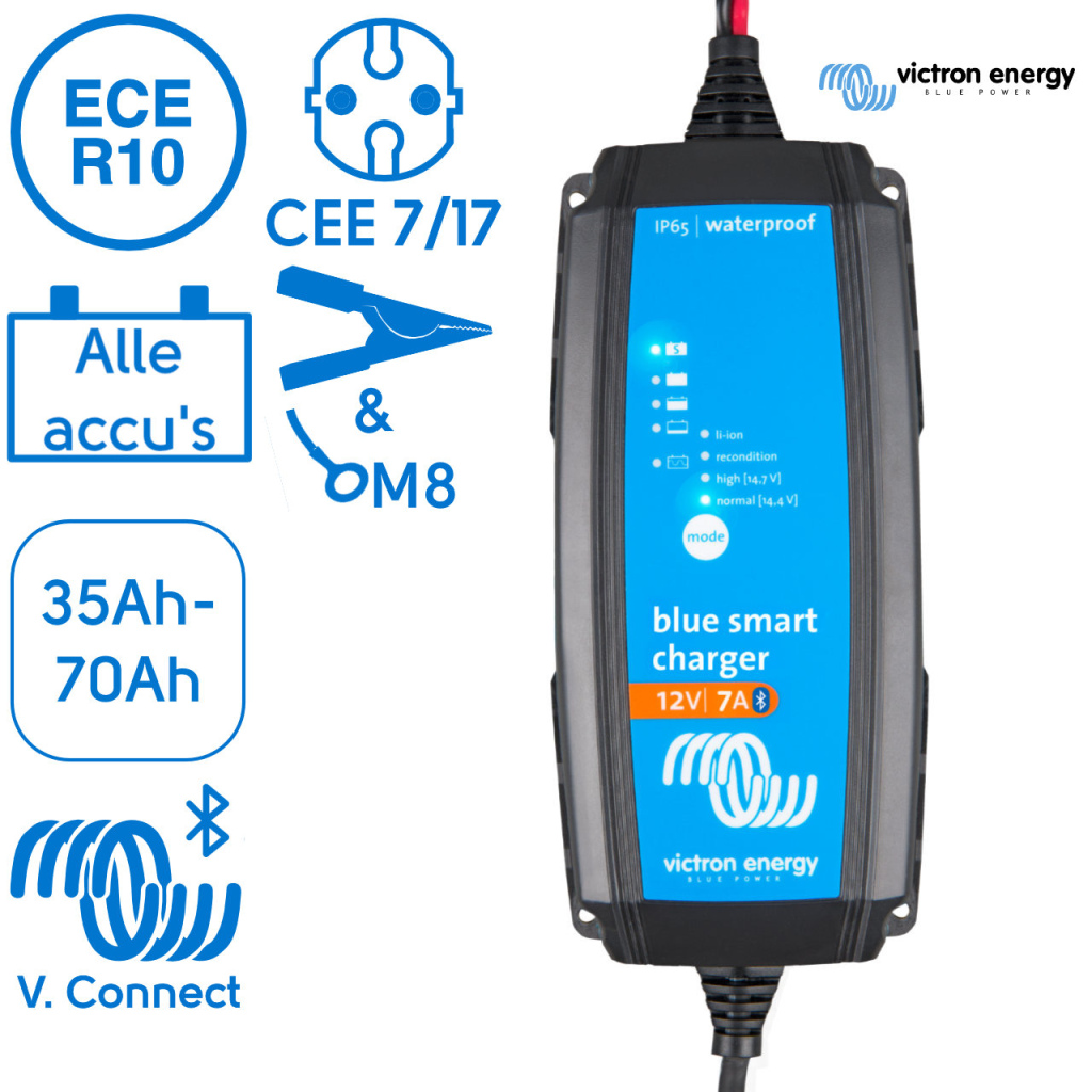 BBAtechniek - Victron Blue Smart IP65 acculader 12/7-1 (1x)