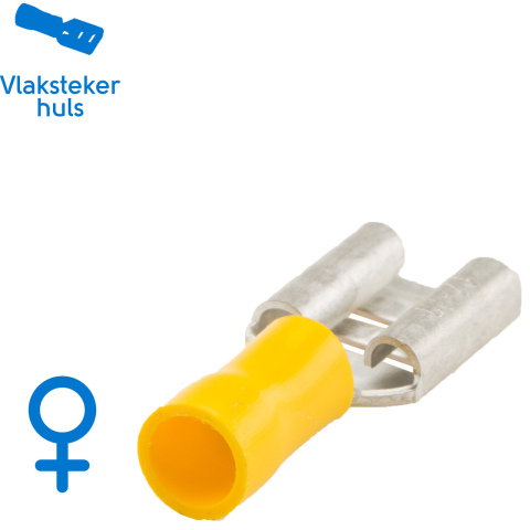 BBAtechniek artnr. 11427 - Vlakstekerhuls 9.4x1.2mm geel (100x)