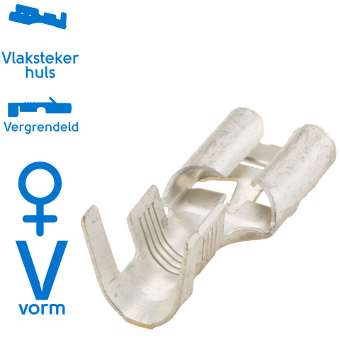 BBAtechniek artnr. 17685 - Vlakstekerhuls vertind 6.0-10.0mm² 9.5x0.8mm (25x)