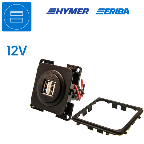 USB-A contactdoos 2x 2.5A zwart S20.000 (1x)