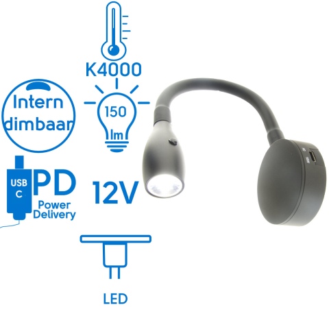 Furnaria 2.0 Flex Spot zwart 4000K 150lm (1x)