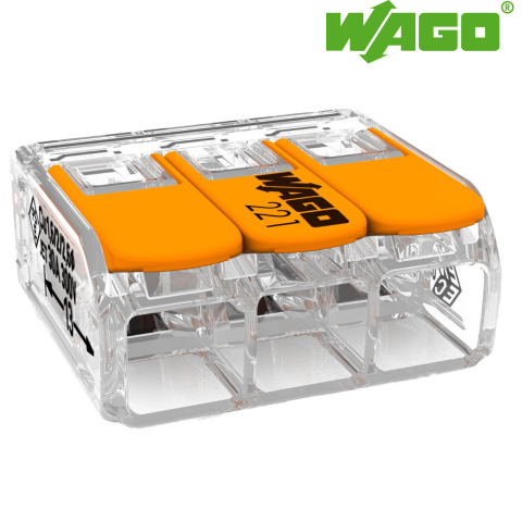 BBAtechniek artnr. 66019 - Wago verbindingsklem 221 3-voudig t/m 6mm2 (30x)