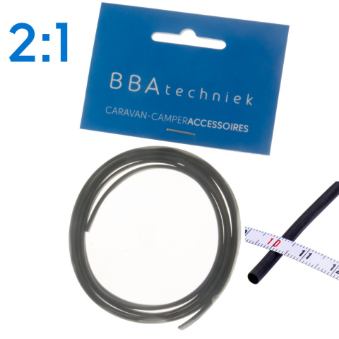 BBAtechniek artnr. 17755 - Krimpkous 3.2-1.6mm zwart 2:1 (1m)