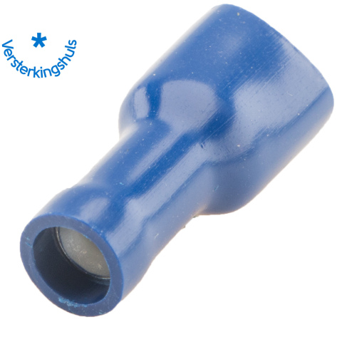 BBAtechniek artnr. 11405 - Vlakstekerhuls 6.3x0.8mm* blauw (50x)