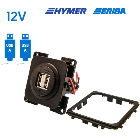 USB-A contactdoos 2x 2.5A zwart S20.000 (1x)