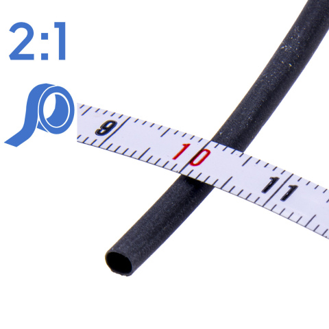 BBAtechniek artnr. 15427 - Krimpkous 2.4-1.2mm zwart 2:1 (15m rol)