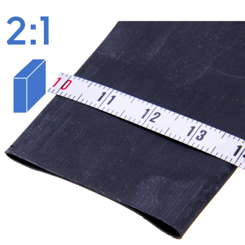 BBAtechniek artnr. 15509 - Krimpkous 25.4-12.7mm zwart 2:1 (5m box)