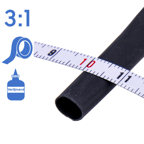 BBAtechniek artnr. 15532 - Krimpkous 6.0-2.0mm zwart 3:1 verlijmend (3.5m ds)