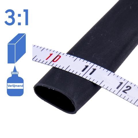 BBAtechniek artnr. 15537 - Krimpkous 9.0-3.0mm zwart 3:1 verlijmend (3m box)