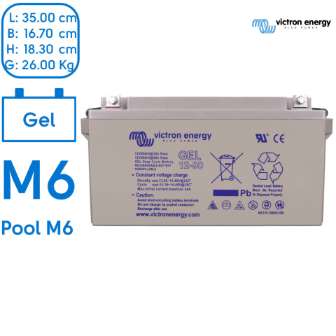 BBAtechniek artnr. 90014 - Victron Gel accu 12V 90Ah M6 (1x)