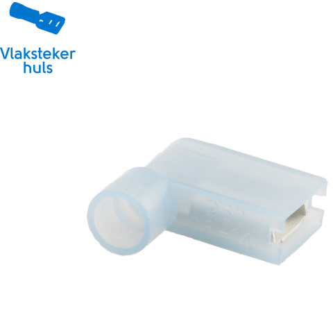 BBAtechniek artnr. 11760 - Vlakstekerhuls 6.3x0.8mm haaks blauw (100x)