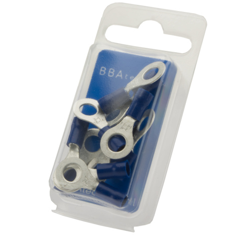 BBAtechniek artnr. 16990 - Kabelschoen ring M6 Ø6.4mm blauw (10x)