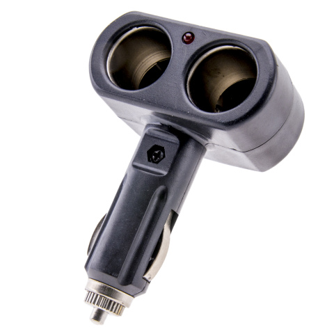 BBAtechniek artnr. 17459 - 12V Twin adapter sigarettenaanst. contactdoos (1x)
