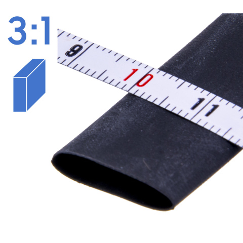 BBAtechniek artnr. 17468 - Krimpkous 12.0-4.0mm zwart 3:1 (3m box)