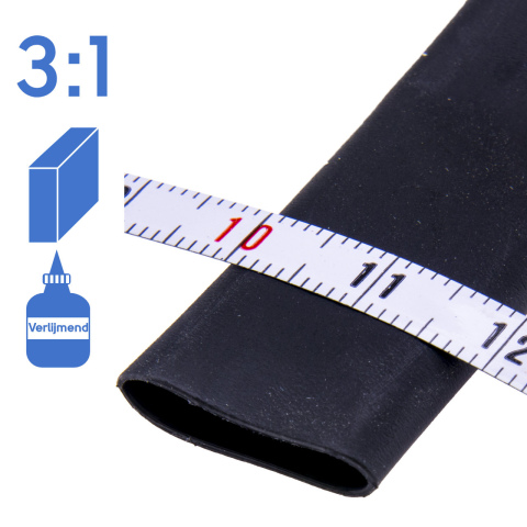 BBAtechniek artnr. 17580 - Krimpkous 12.-4.mm zwart 3:1 verlijmend (2.5m box)