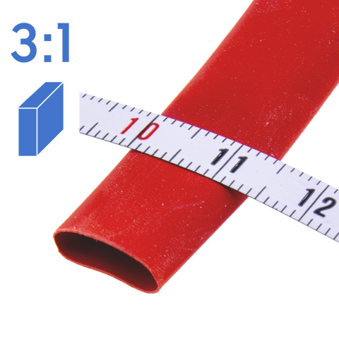 BBAtechniek artnr. 17628 - Krimpkous 9.0-3.0mm rood 3:1 (5m box)
