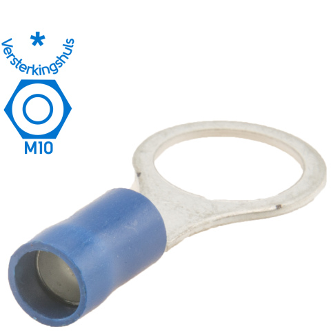 BBAtechniek artnr. 17684 - Kabelschoen ring M10 Ø10.5mm* blauw (50x)