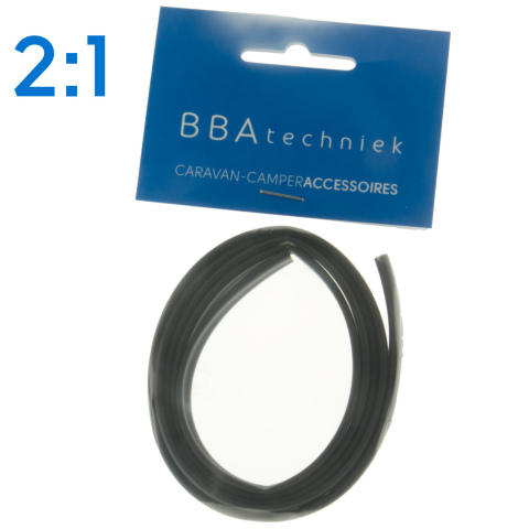 BBAtechniek artnr. 17757 - Krimpkous 6.4-3.2mm zwart 2:1 (1m)