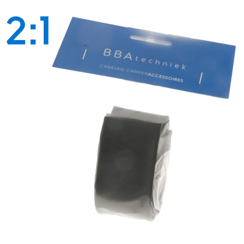 BBAtechniek artnr. 17761 - Krimpkous 25.4-12.7mm zwart 2:1 (1m)