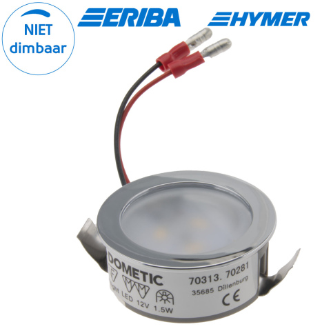 BBAtechniek artnr. 20198 - Dometic LED inbouwspot chroom 12V 1.5W (1x)