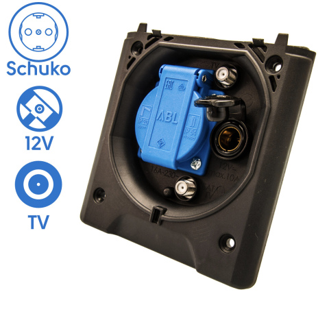 BBAtechniek artnr. 45144 - Voortent aansluiting CEE 230V  / TV / 12V (1x)