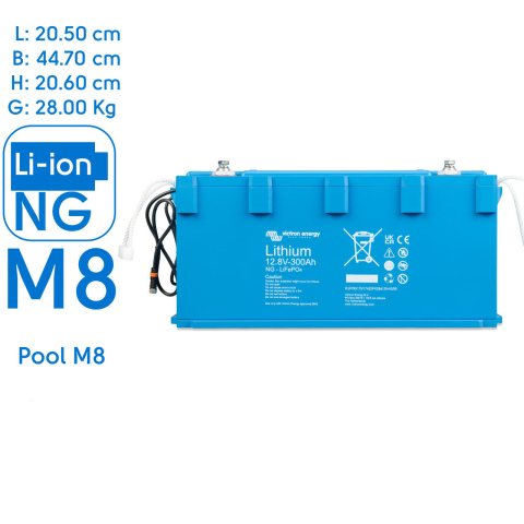 BBAtechniek artnr. 90050 - LiFePO4 accu 12.8V 300Ah NG M8 (1x)