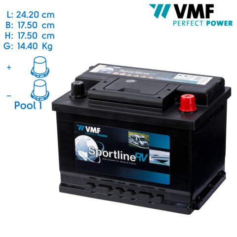 BBAtechniek artnr. 37043 - 12V 60h VMF start accu Sportline Deep cycle (1x)