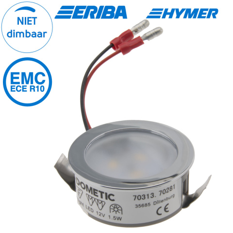 BBAtechniek artnr. 20198 - Dometic LED inbouwspot chroom 12V 1.5W (1x)
