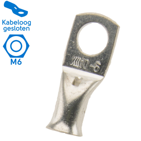 BBAtechniek artnr. 13018 - 10mm² M6 gesloten kabeloog (50x)