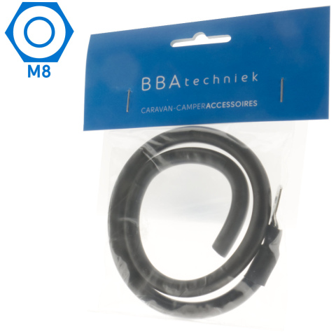BBAtechniek artnr. 8926 - 16mm2 accu kabel flexibel zwart 1x M8 (0.5m)