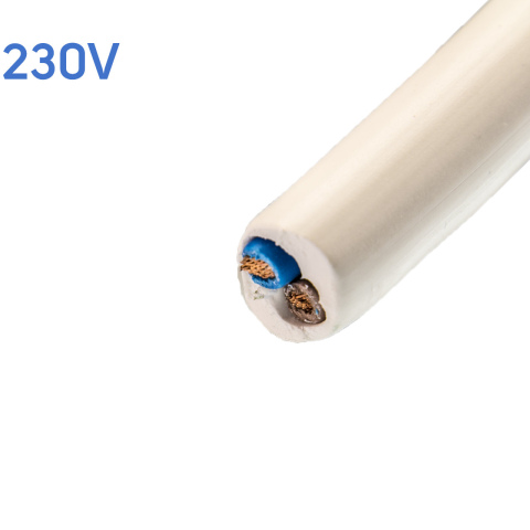 BBAtechniek artnr. 27043 - VMVL H05VV-F kabel 2-aderig 2x2.5mm2 wit (100m)